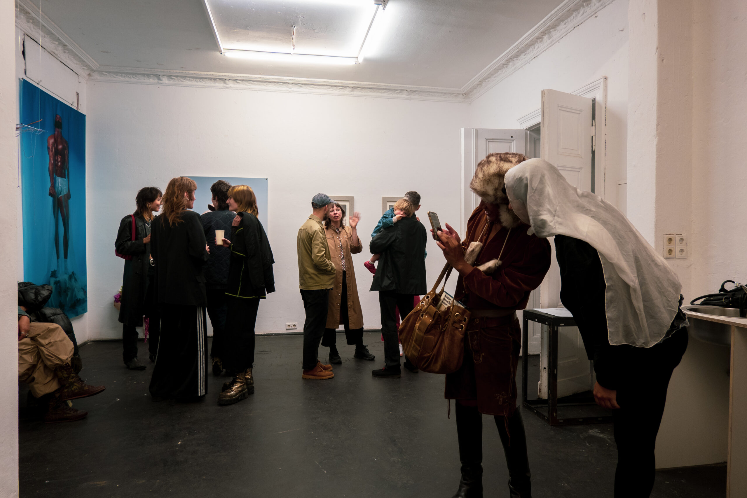 Photo from opening from Chwilkowska's group exhibition in Berlin